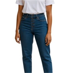 ABERCROMBIE & FITCH Curve Love The Mom High Rise Jeans Mid Wash Button Fly 29/8R